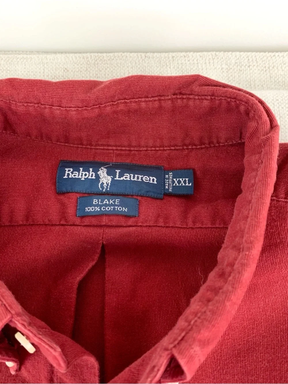 Ralph Lauren men's XXL long sleeve Blake corduroy Button-Down Shirt in red